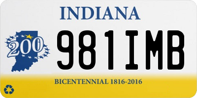IN license plate 981IMB