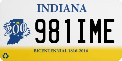 IN license plate 981IME