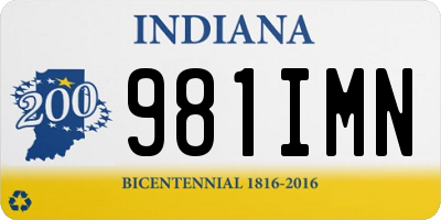 IN license plate 981IMN