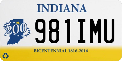 IN license plate 981IMU