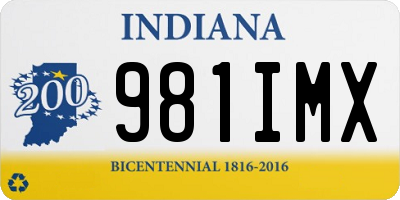 IN license plate 981IMX