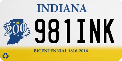 IN license plate 981INK
