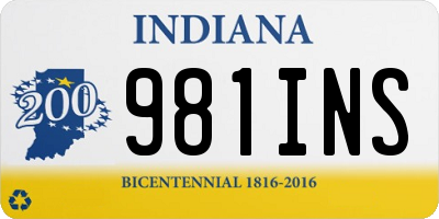IN license plate 981INS