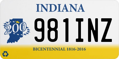 IN license plate 981INZ