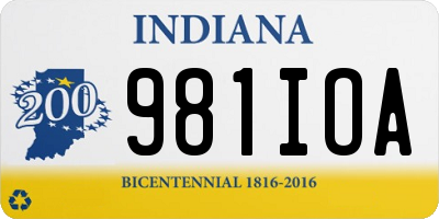IN license plate 981IOA