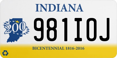 IN license plate 981IOJ