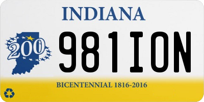 IN license plate 981ION