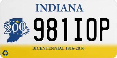 IN license plate 981IOP