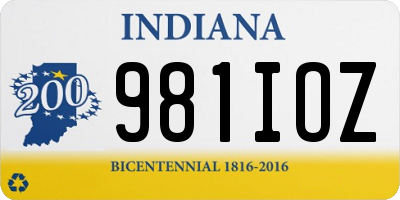 IN license plate 981IOZ