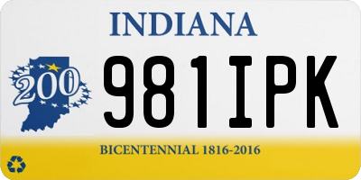 IN license plate 981IPK