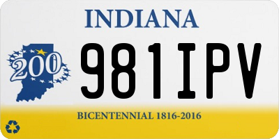 IN license plate 981IPV