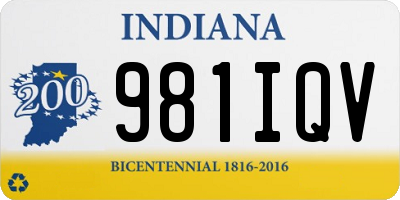 IN license plate 981IQV