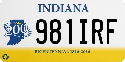 IN license plate 981IRF