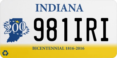 IN license plate 981IRI