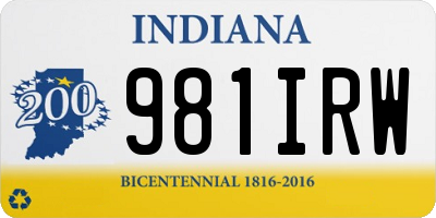 IN license plate 981IRW