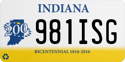 IN license plate 981ISG