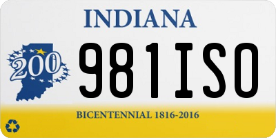 IN license plate 981ISO