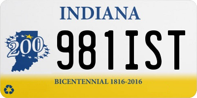 IN license plate 981IST
