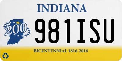 IN license plate 981ISU