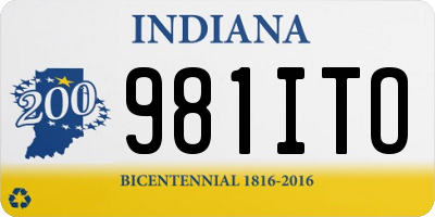 IN license plate 981ITO