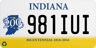 IN license plate 981IUI