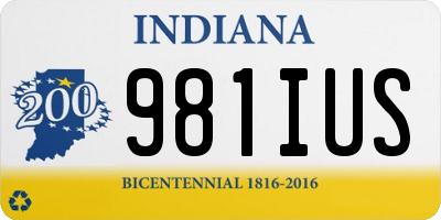 IN license plate 981IUS