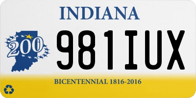 IN license plate 981IUX