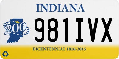 IN license plate 981IVX