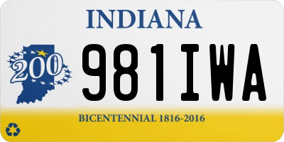 IN license plate 981IWA