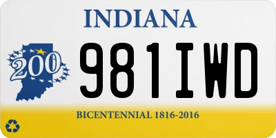 IN license plate 981IWD