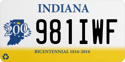 IN license plate 981IWF