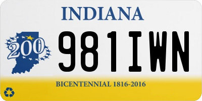 IN license plate 981IWN