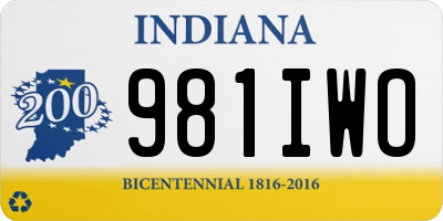 IN license plate 981IWO