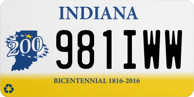 IN license plate 981IWW