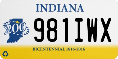 IN license plate 981IWX