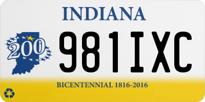 IN license plate 981IXC