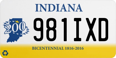 IN license plate 981IXD
