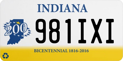 IN license plate 981IXI