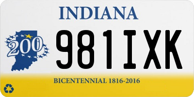 IN license plate 981IXK