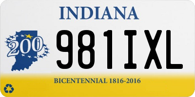 IN license plate 981IXL