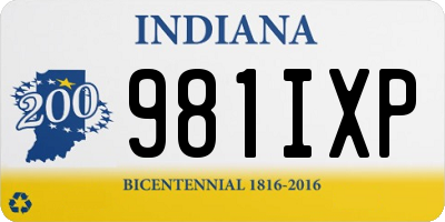 IN license plate 981IXP