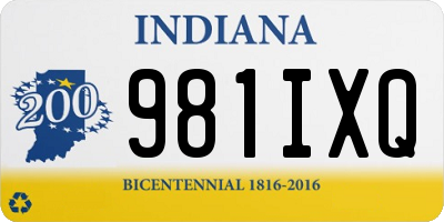 IN license plate 981IXQ