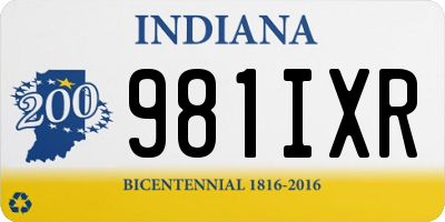 IN license plate 981IXR