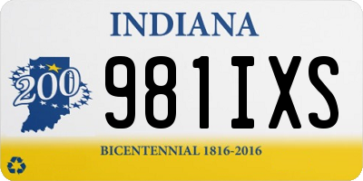 IN license plate 981IXS