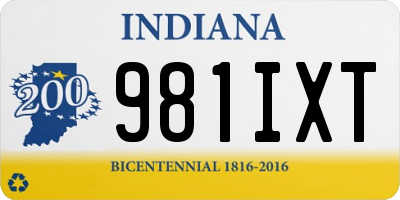 IN license plate 981IXT