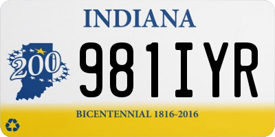 IN license plate 981IYR