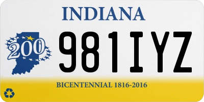 IN license plate 981IYZ