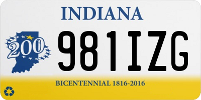 IN license plate 981IZG