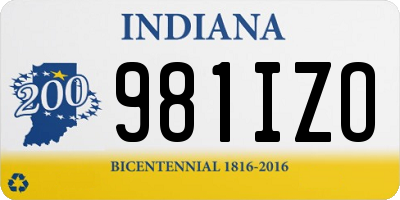 IN license plate 981IZO