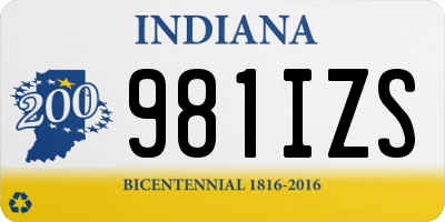 IN license plate 981IZS